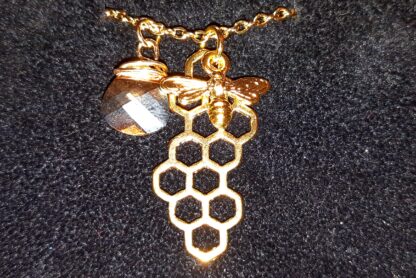 BeeLivesMatter - Gold and Swarovski necklace - Image 2