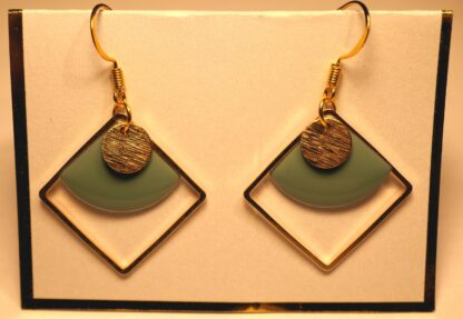 Geometric - Pale green earrings