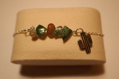 Opuntia cactus - Agate gem and silver bracelet