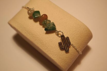 Opuntia cactus - Agate gem and silver bracelet - Image 2