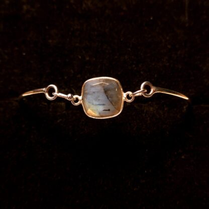 Boho - Silver ring bracelet and Labradorite - Image 2