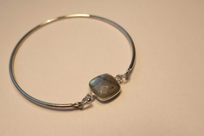 Boho - Silver ring bracelet and Labradorite - Image 3