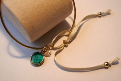 Boho - Fine gold plated ring bracelet with pendant - Image 2