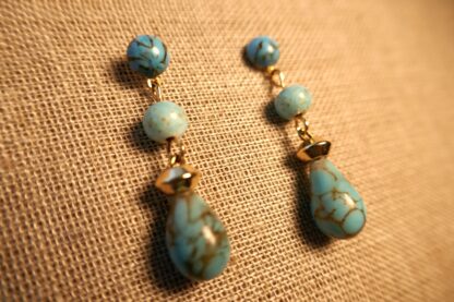 Boho - Turquoise gemstone earrings - Image 2