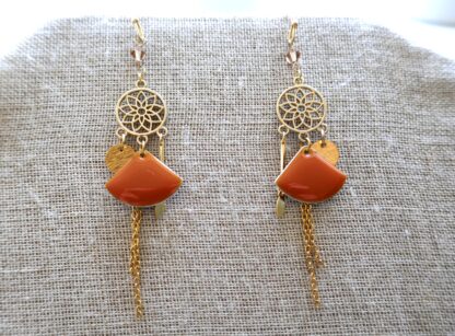 Chic for fall - Terracotta earrings and Swarovski