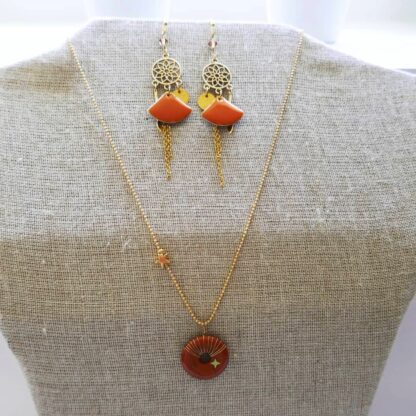 Chic for fall - Terracotta earrings and Swarovski - Image 2