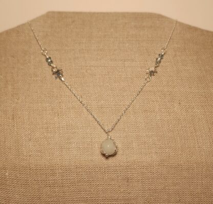 Silent night - Silvery necklace with Amazonite and Swarovski - Image 2