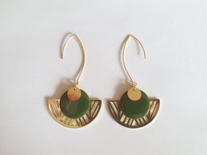 Fifty shades of Earrings - Dark green jungle - Image 2