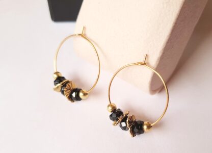 Fifty shades of Earrings - Black creoles